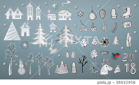 Big Christmas paper cut set 36032956