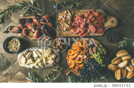Flat-lay of holiday, party, family dinner table Flat-lay of holiday, party, family dinner table 36033732