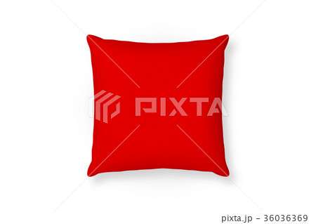 Canvas pillow mockup. Red blank cushion isolated Canvas pillow mockup. Red blank cushion isolated 36036369