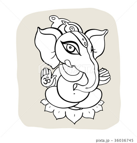 Ganapati Meditation in lotus pose Ganapati Meditation in lotus pose 36036745