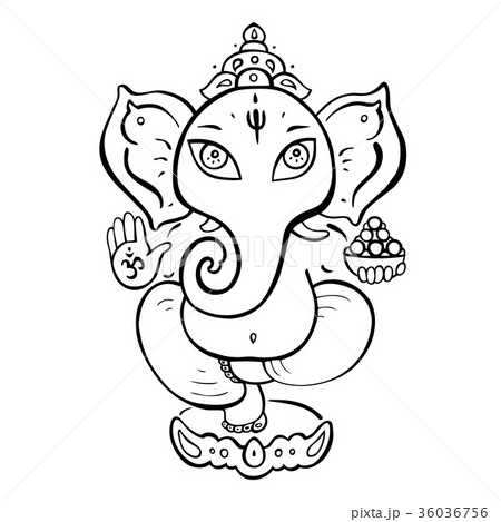 Ganapati Meditation in lotus pose Ganapati Meditation in lotus pose 36036756