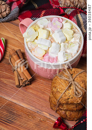 Holiday cup of cocoa with marshmallow 36038487
