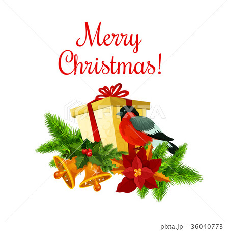Merry Christmas greeting vector wreath icon 36040773
