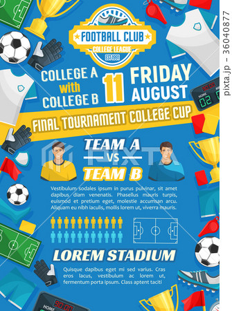 Football match poster for soccer sport game design Football match poster for soccer sport game design 36040877