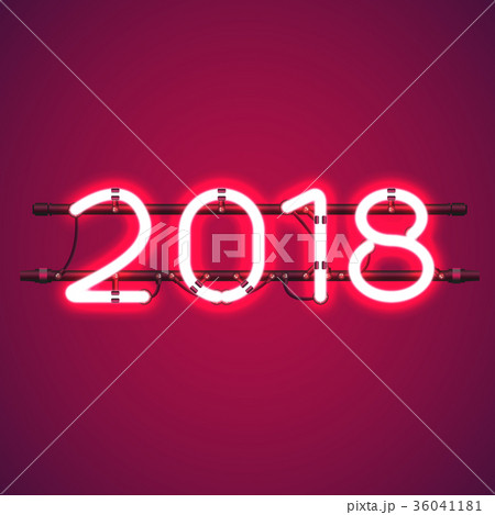 Glowing Red Neon sign 2018 Glowing Red Neon sign 2018 36041181