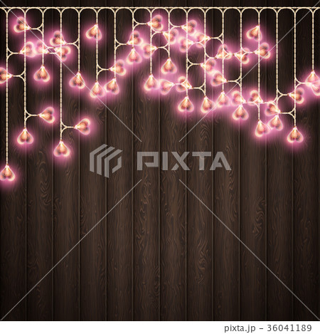 Heart shape lamp for decoration place on wooden Heart shape lamp for decoration place on wooden 36041189