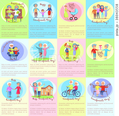 Happy Grandparents Day Senior Couples and Children Happy Grandparents Day Senior Couples and Children 36043558