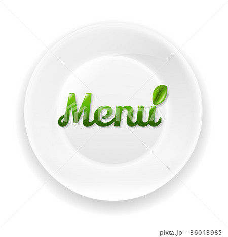 White Plate With Menu Text 36043985