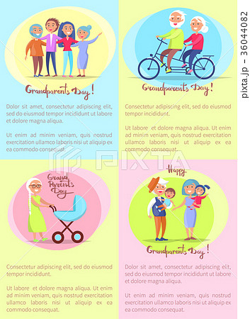 Happy Grandparents Day Senior Couples and Children 36044082