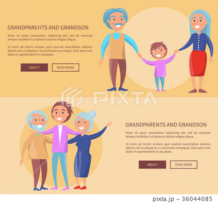 Grandparents and Grandson Little and Grown up Set 36044085