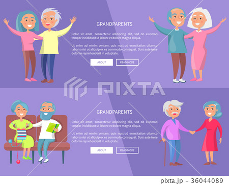 Grandparents Poster with Senior Lady and Gentleman Grandparents Poster with Senior Lady and Gentleman 36044089