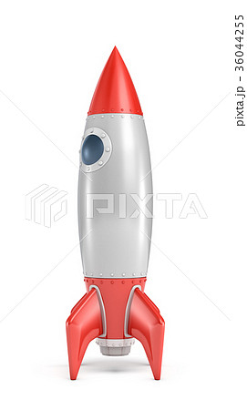 3d rendering of a silver and red rocket ship with 3d rendering of a silver and red rocket ship with 36044255