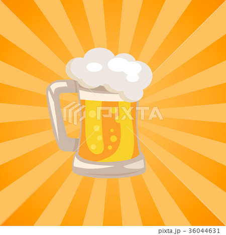 Traditional Glass of Beer with White Foam Vector Traditional Glass of Beer with White Foam Vector 36044631