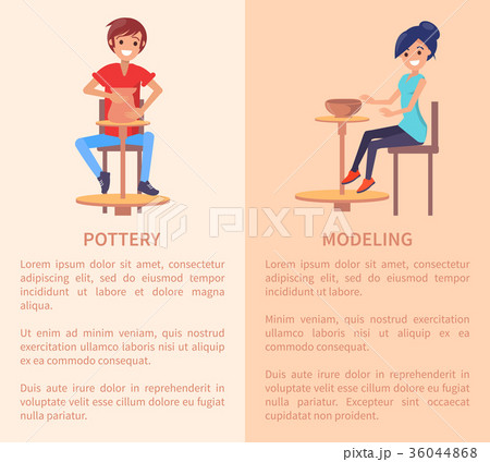 Pottery and Modeling Posters with People and Text 36044868