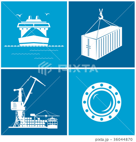 Set of maritime icons, vector illustration 36044870