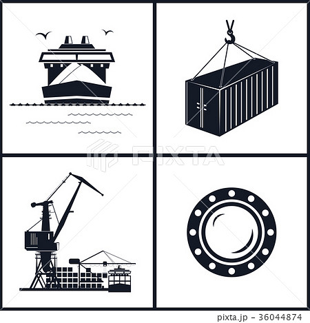 Set of maritime icons, vector illustration 36044874