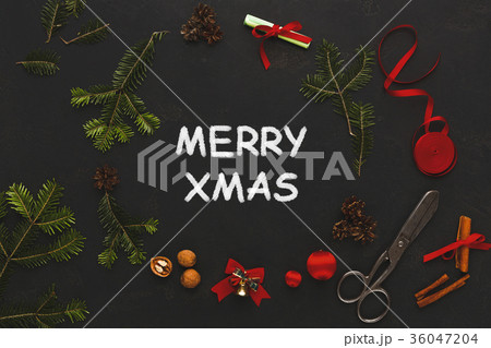 Merry xmas greeting, decoration background 36047204