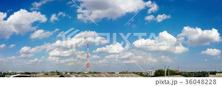 Panorama of blue sky and clouds Panorama of blue sky and clouds 36048228