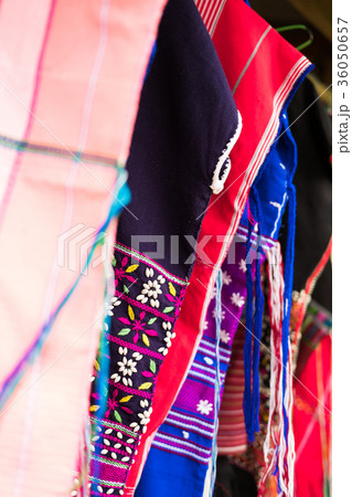 traditional clothes of Karen ethnic hill tribe minority in Thailand for sale in market traditional clothes of Karen ethnic hill tribe minority in Thailand for sale in market 36050657