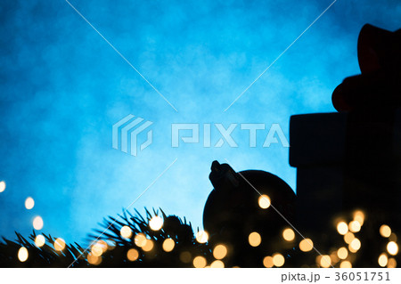 silhouette christmas ball and gift 36051751