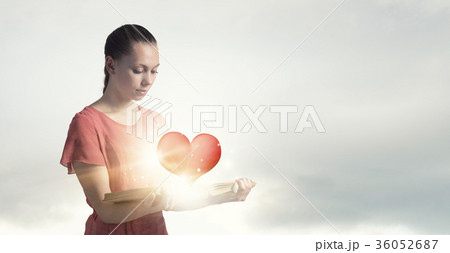 Girl with novel book 36052687