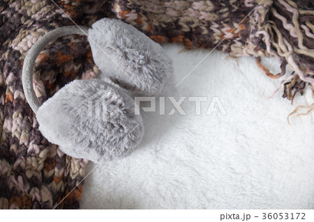 Winter accessories of Gray fur ear-muffs 36053172