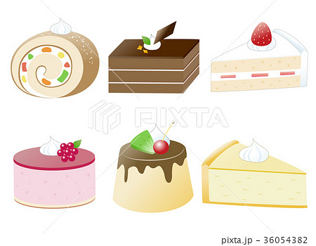 かわいいケーキのセット かわいいケーキのセット 36054382