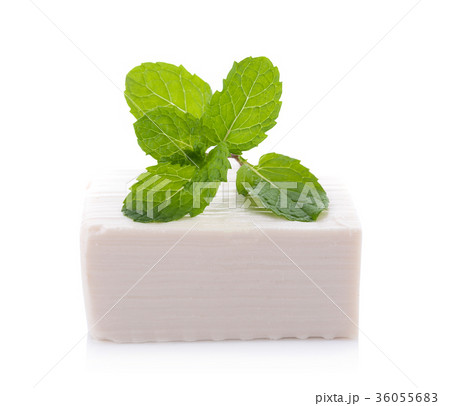 Tofu isolated on white background Tofu isolated on white background 36055683