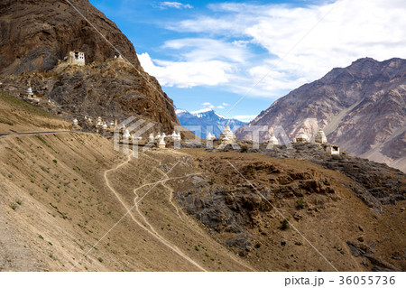 A lot of little stupa in Zanskar Valley 36055736