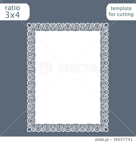 Laser cut wedding invitation card template 36057741