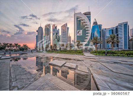 Doha during sunset, Qatar, Middle East. 36060567
