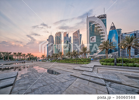 Doha during sunset, Qatar, Middle East. Doha during sunset, Qatar, Middle East. 36060568