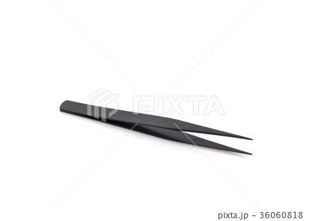 Black straight tweezers for plastic model. 36060818