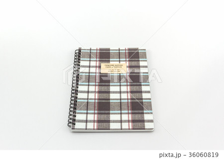 Fabric plaid texture cover spiral notebook. Fabric plaid texture cover spiral notebook. 36060819