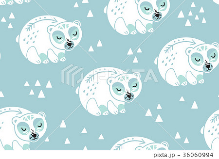 polar bears seamless pattern in white and blue 36060994