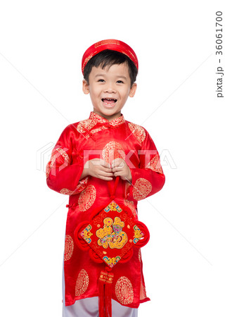 Vietnamese BoyKid congratulating with his New Year 36061700
