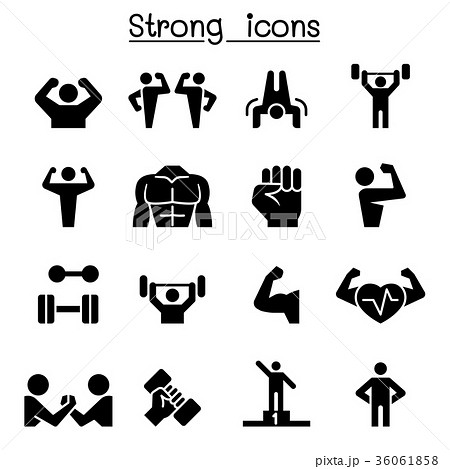 Fitness & Strong icon set 36061858