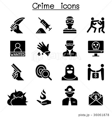 Crime & violence icon set Crime & violence icon set 36061878