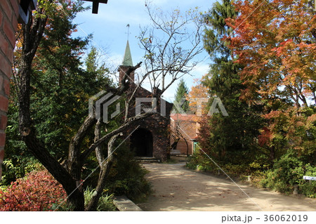 紅葉の碌山美術館　信州　安曇野　長野県 36062019