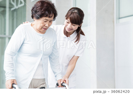 介護　シニア　女性　病院　リハビリ　ヘルパー　介護士 36062420