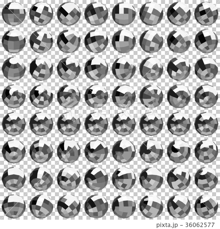 96面体の球　ミラーボール　シルバー　切り抜き 36062577