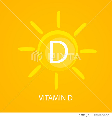 Vitamin D Icon with Sun Vector Illustration 36062822