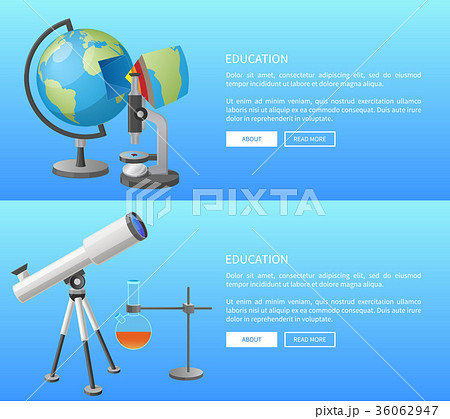 Education Web Banner with Geography and Astronomy 36062947