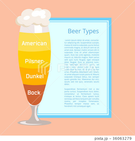 Beer Types Poster Depicting Footed Pilsner Glass 36063279
