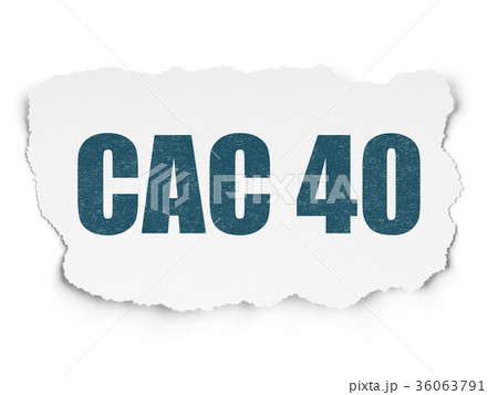 Stock market indexes concept: CAC 40 on Torn Paper 36063791