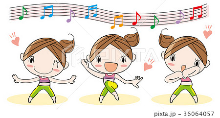 ダンス 女性セットaのイラスト素材