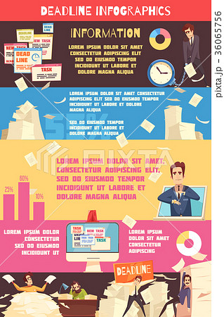 Deadline Pressure Cartoon Infographic Poster  36065756