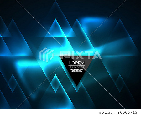 Color neon glowing triangles, abstract background 36066715