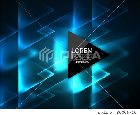 Color neon glowing triangles, abstract background Color neon glowing triangles, abstract background 36066716