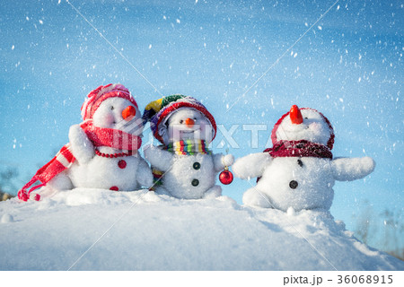 Happy snowman family 36068915